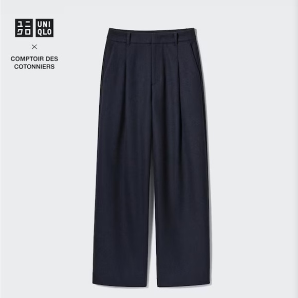 Uniqlo Pants - Uniqlo x Comptoir des Cotonniers BRUSHED JERSEY PLEATED WIDE PANTS